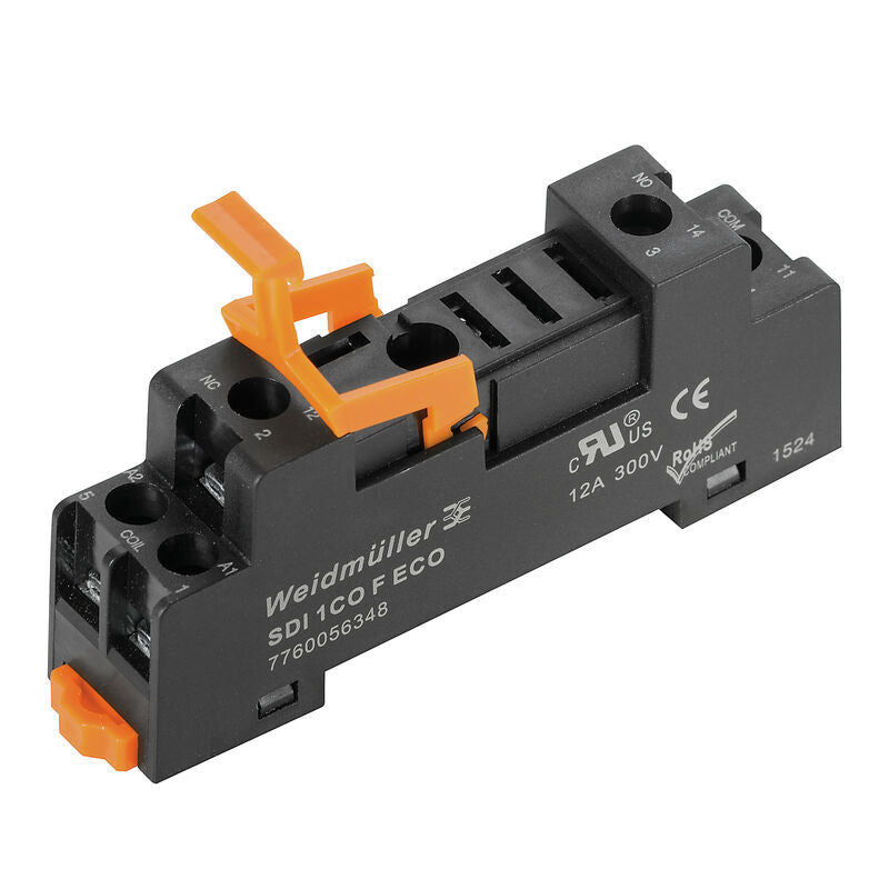 7760056348 - SDI 1CO F ECO - Zócalo para relé de 1 inversor riel DIN - WEIDMULLER