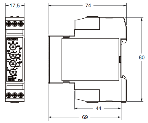 K8DS-PM2 - Relé de Monitoreo trifásico