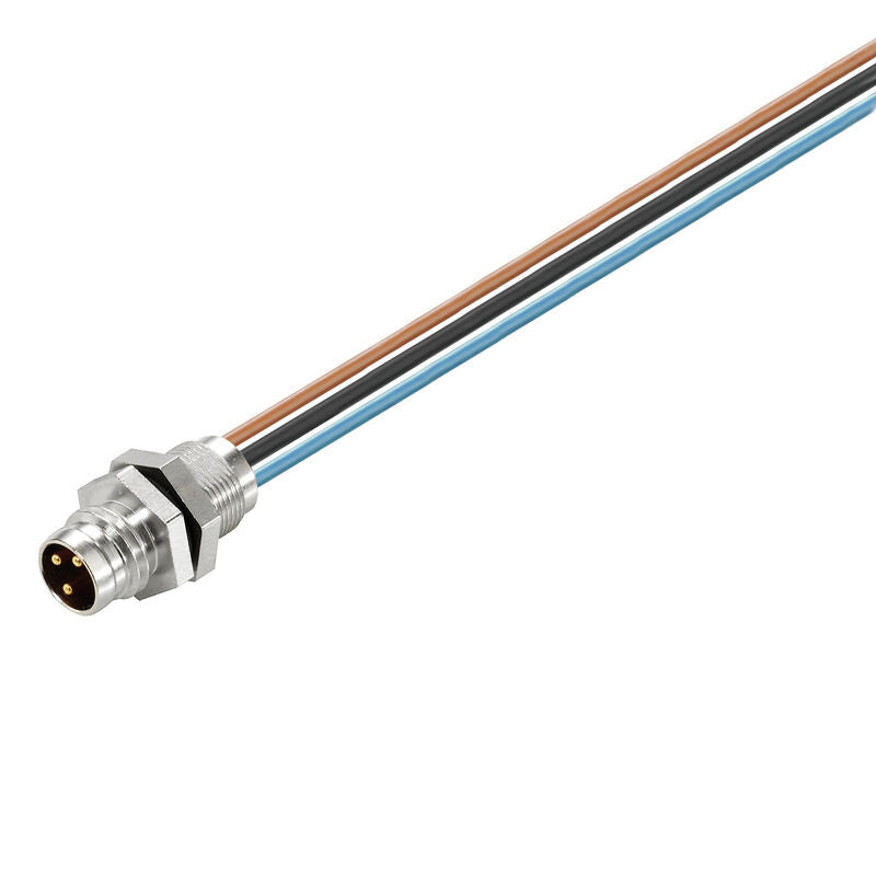 1078730000 - SAIE-M8S-3-0.5U-FP-M8 - Conector pasamuros M8 macho 3 polos - WEIDMULLER