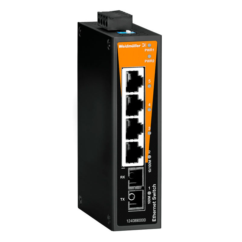 1240890000 - IE-SW-BL05-4TX-1SC - Switch no gestionable 4 RJ45 + 1 fibra SC - WEIDMULLER