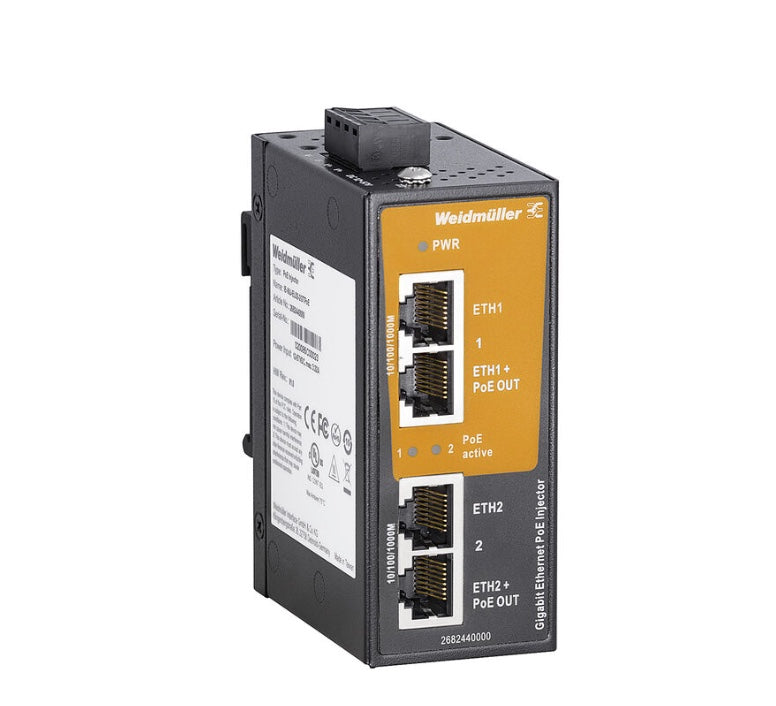 2682440000 - IE-INJ-EL02-2GTPOE - Inyector PoE+ Gigabit 2 puertos - WEIDMULLER
