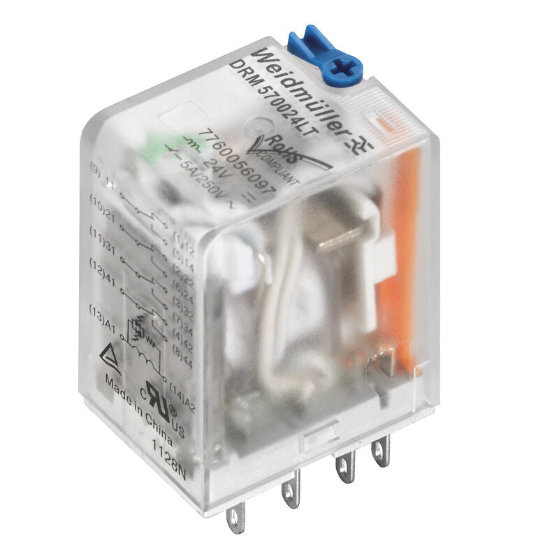 7760056096 - DRM570012LT - Relé 4 inversores bobina 12 Vdc - WEIDMULLER