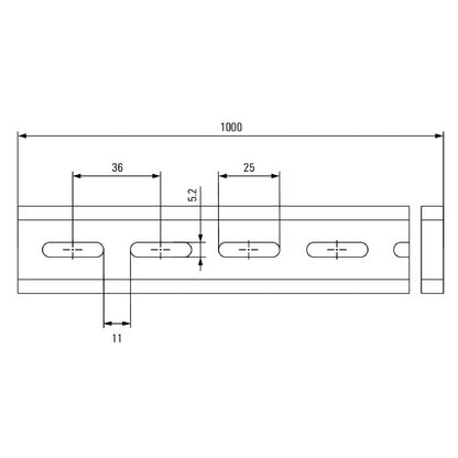 TS 35X7.5/LL 1M/ST/ZN (C051450.0100) - Riel DIN