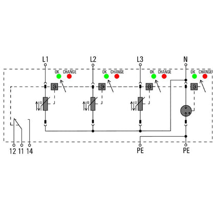 2591470000 (VPU AC I 3+1 R 300/12.5) - Protector de Sobretensión