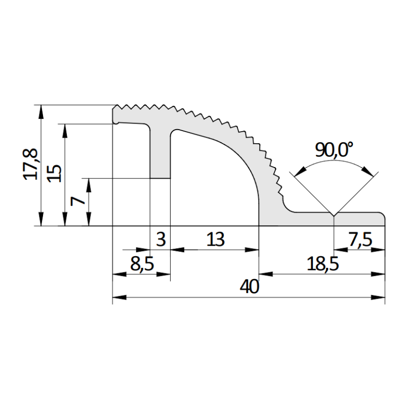 603003 riel de fijación - Alfombra de Seguridad