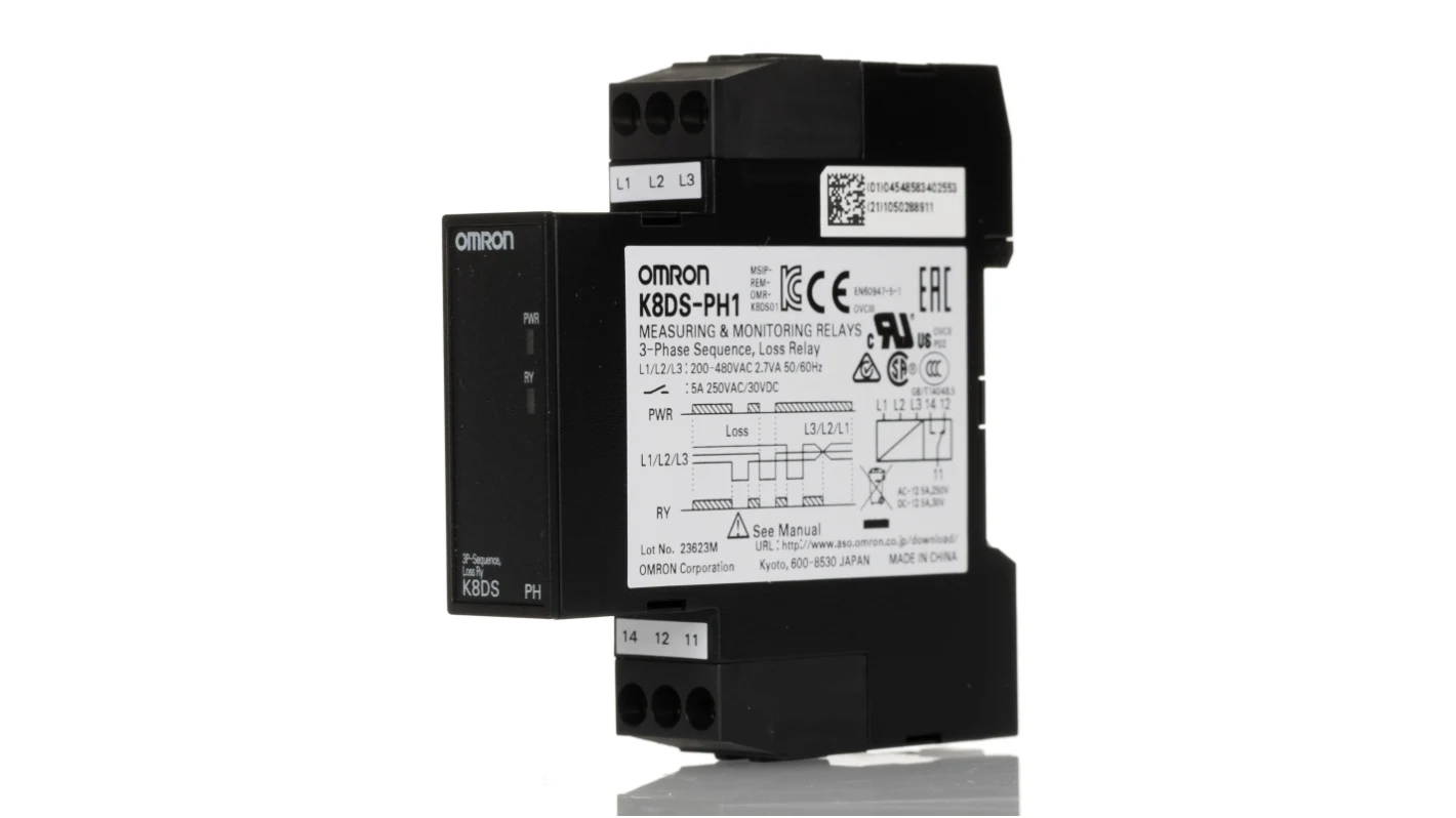 K8DSPH1 200/480VAC - Relé de Monitoreo trifásico