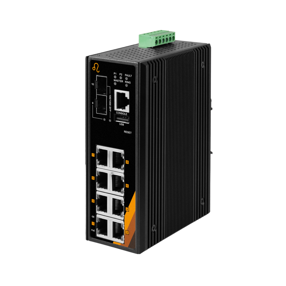 PG5-1002-SFP - Switch PoE+ gestionable 10 puertos Gigabit - LEONTON