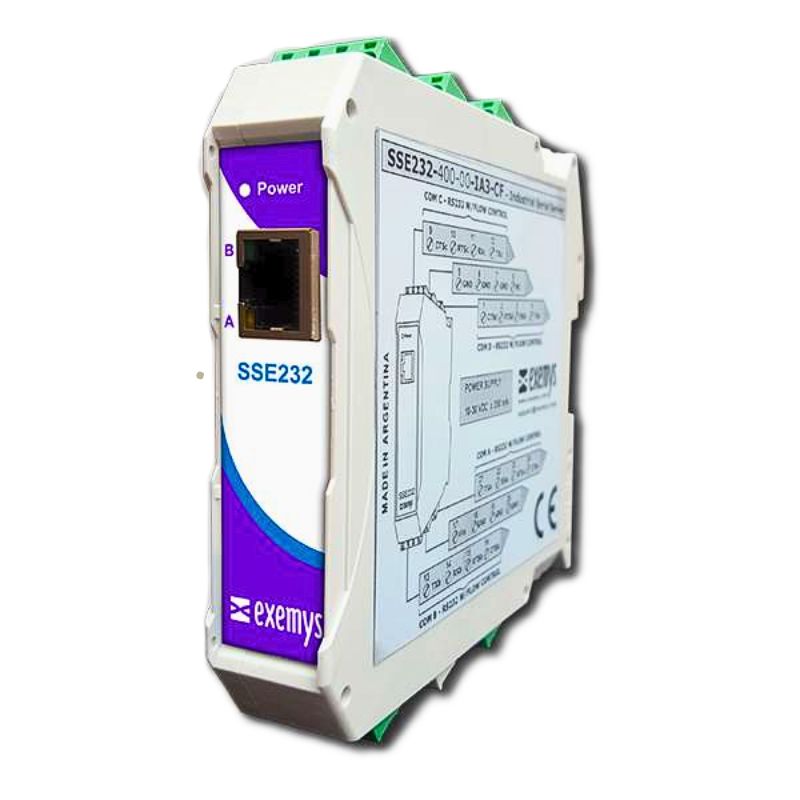SSE232-1C0-10C-IA3-IS - Servidor serial Ethernet, 1 puerto aislado y 10 E/S - EXEMYS
