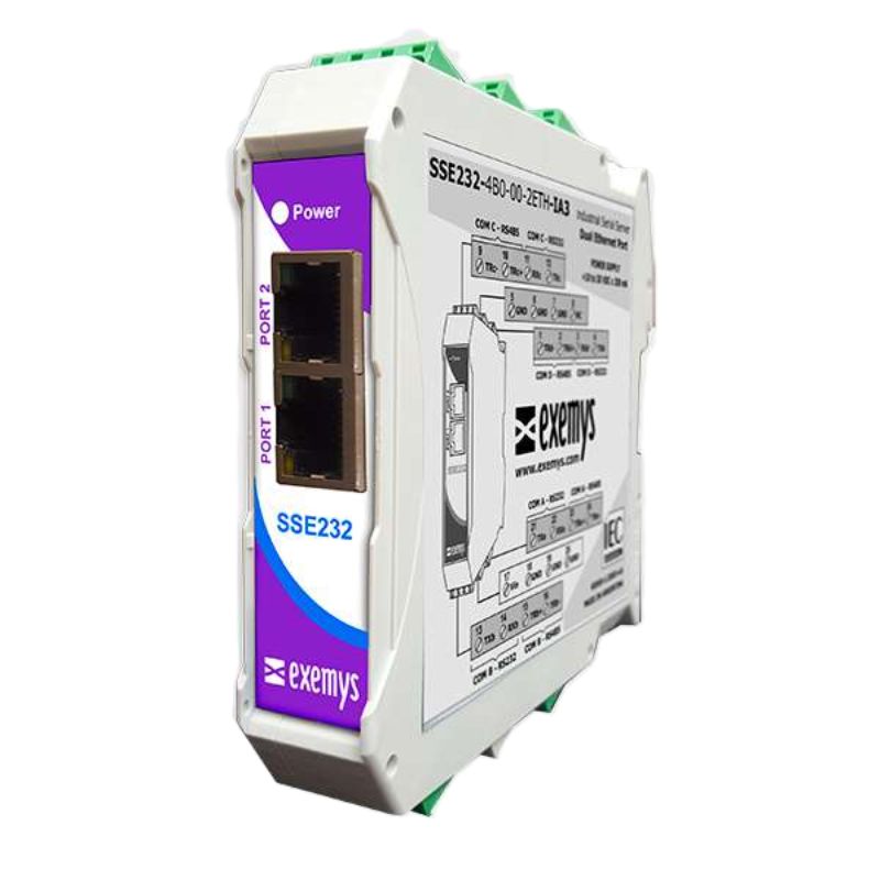 SSE232-4B0-00-IA3 - Servidor serial Ethernet, 4 puertos RS232/RS485 - EXEMYS