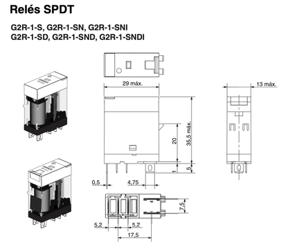 G2R - 1 - SN AC24(S) - Relé Electromecánico