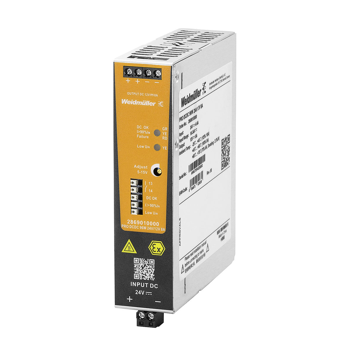 2869040000 - PRO DCDC 120W 48V/24V 5A - Convertidor DC-DC 48 a 24 Vdc 5 A - WEIDMULLER