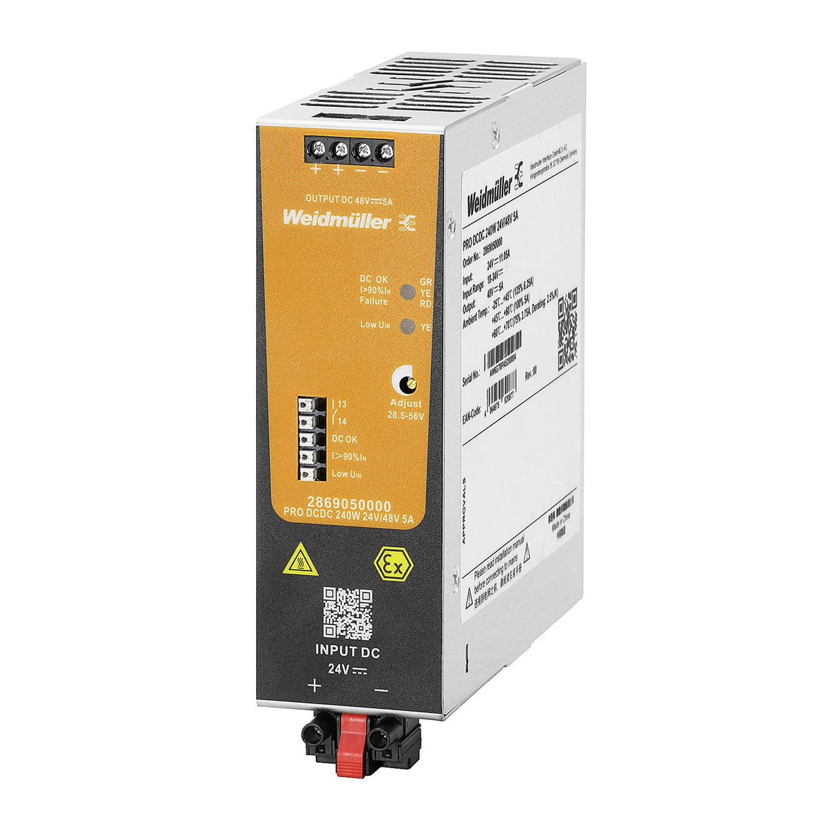 2869050000 - PRO DCDC 240W 24V/48V 5A - Convertidor DC-DC 24 a 48 Vdc 5 A - WEIDMULLER